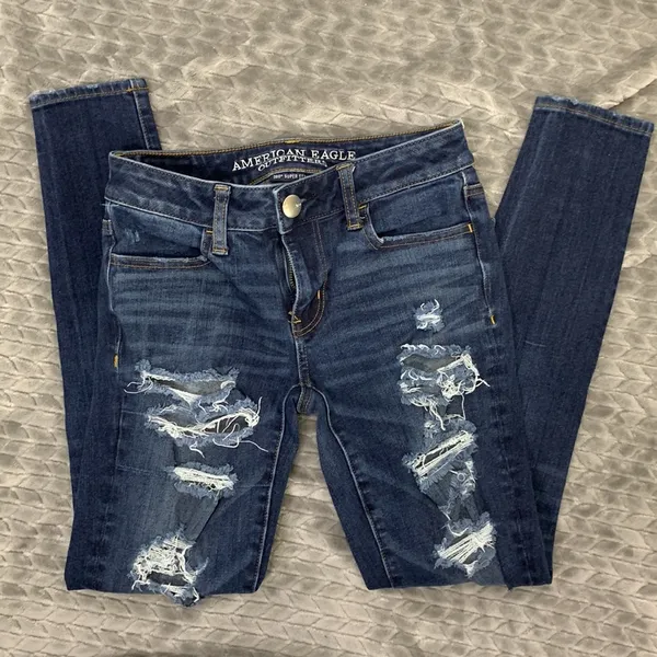 American Eagle 360° Super Stretch Distressed Jeggings Size 0Short - Image 5