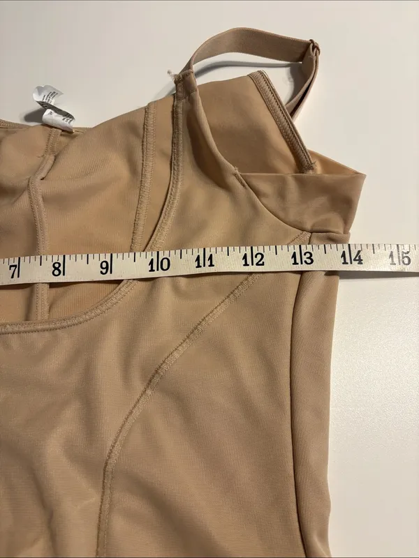 Maidenform Ultimate Instant Slimmer Open Bust Bodysuit (Style #2656) Beige large - Image 8