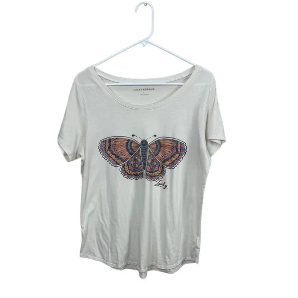 Lucky Brand butterfly graphic tee size L - Image 2