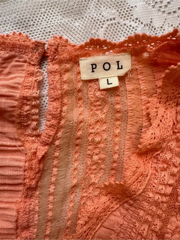 POL Pink Boho Crochet Yoke Maxi Dress - Image 5