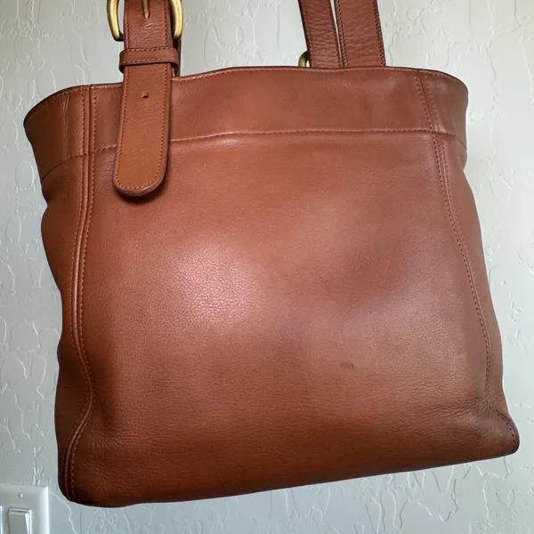 Vintage Coach Soho Buckle Bag 4157 British Tan Brown Leather Tote Shoulder Bag - Image 9