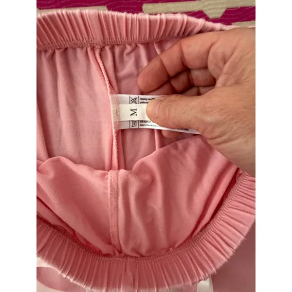 Women's Pink Pajama Lounge Set Medium Soft Button Front Sleepwear Shorts - Image 11