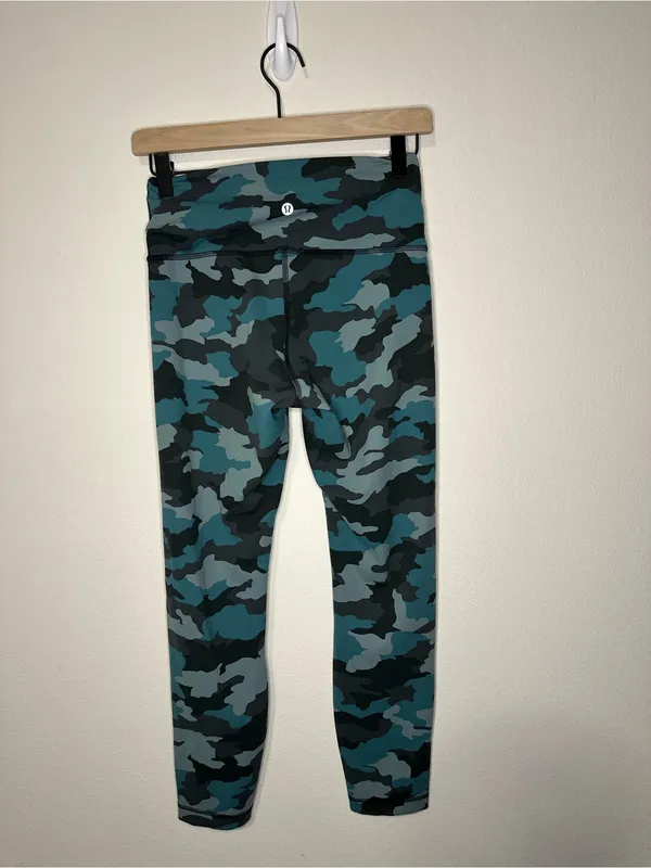 Lululemon Wunder Train High-Rise Tight 25" Camo Tidewater Teal W5CZKS size 8 - Image 4