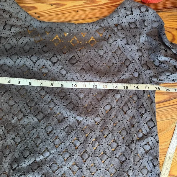 Garnet Hill Lace Dress 4 Slip Liner Gray‎ Knee Length Floral Eyelet Semi-formal - Image 10