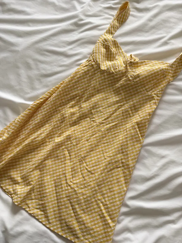 Princess Polly Yellow Gingham Dress  - Image 2