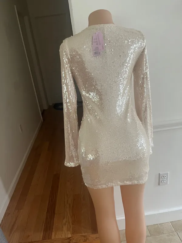 Women's Long Sleeve Sequin Mini Shift Holiday Dress - Wild Fable™. - Image 9
