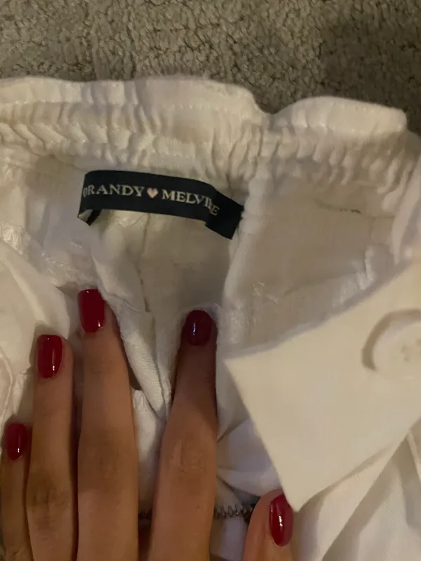 Brandy Melville White Cargo Pant - Image 3