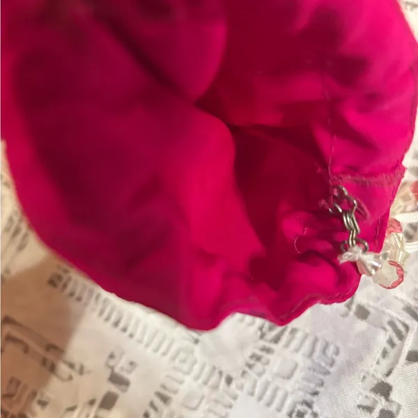 Pink Beaded Drawstring Pouch - Image 3