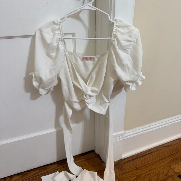 Cream tie top - Image 2