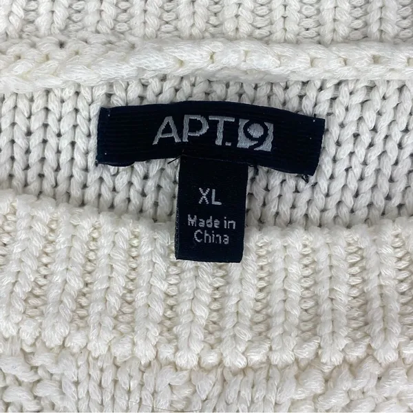 Apt. 9 Chunky Multi Knit Crew Neck‎ Tunic Sweater Cream Winter White XL - Image 9