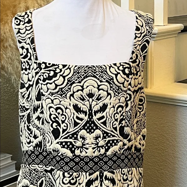 Anthropologie Ett:Twa Valery Jacquard Floral Knit Flared Mini Dress Size XL - Image 5