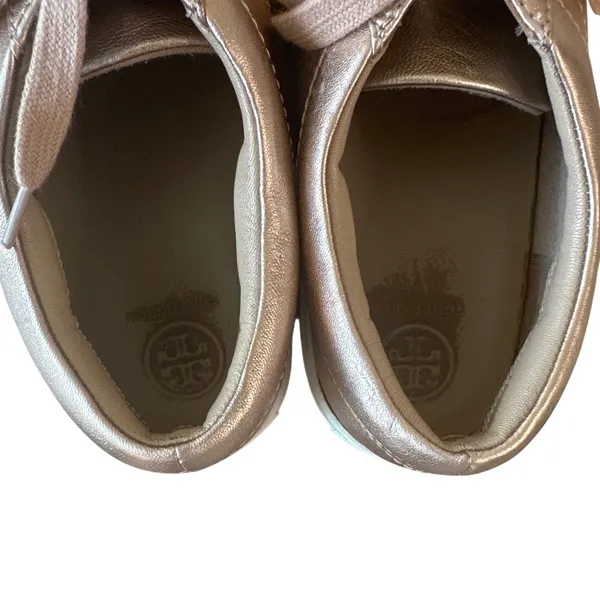 Tory Burch‎ Amalia Rose Gold Metallic Sneakers 8 - Image 4