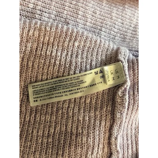 FP Beach Free People Ribbed Knit Crew Neck Pullover Sweater Long Sleeve Lilac M - Image 4