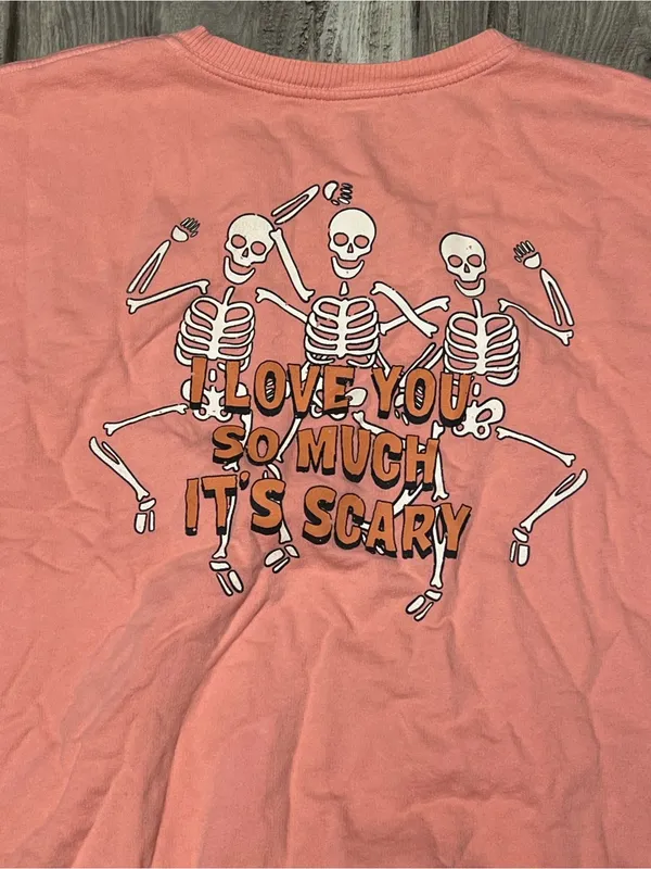 Jean + June 100% Pima Cotton Halloween Skeleton Pumpkin Crewneck Sweatshirt 2X - Image 6