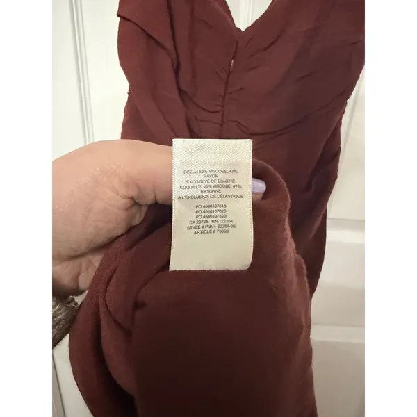 Wilfred‎ Aritzia Ruched Cap Sleeve Mini Dress Wine Red Bodycon - Image 11