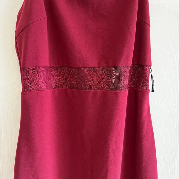 Lulus Burgundy Lace Midi Dress Size Medium NWT Holiday Wedding Fall - Image 4