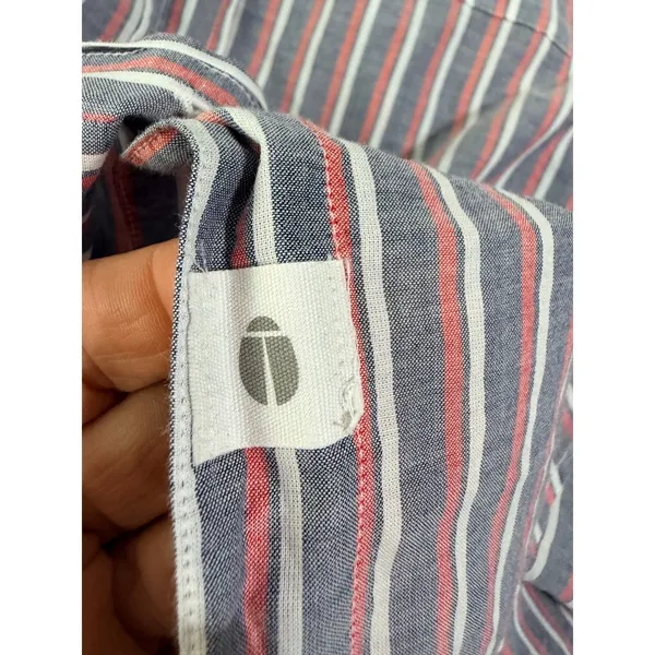 Grayson The Hero Striped Button Down Shirt Cotton Blue Red Size 01 Small - Image 11