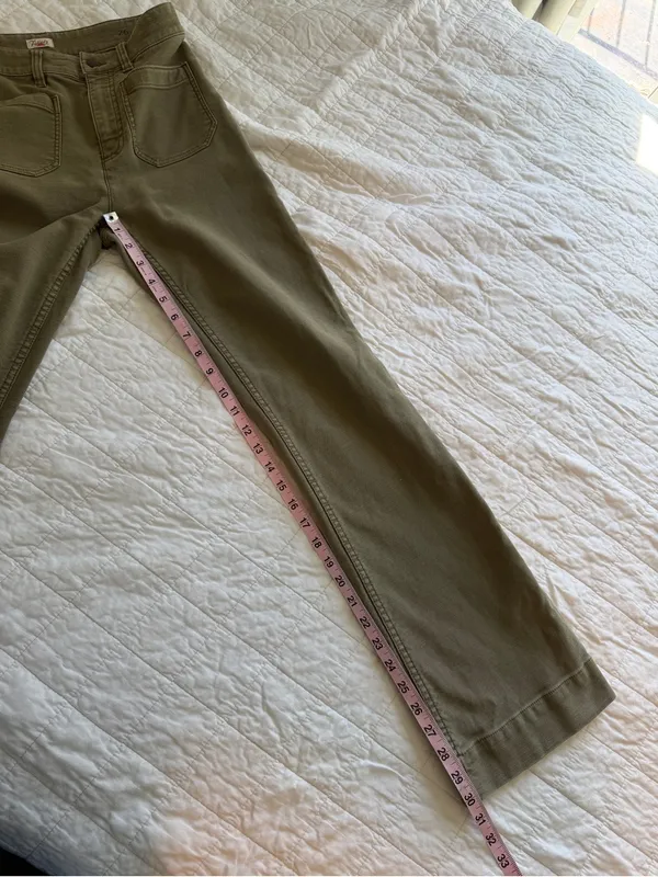 Faherty Stretch Terry Patch Pocket Pants Military Olive Green 26 - Image 8