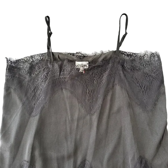 Heyson Black Lace Trim Camisole Top Womens 1XL‎ Adjustable Straps Layering Sexy - Image 2