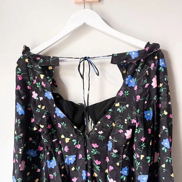 New For Love and Lemons Lexy Black Floral Long Sleeve Dress Size XS - Image 8