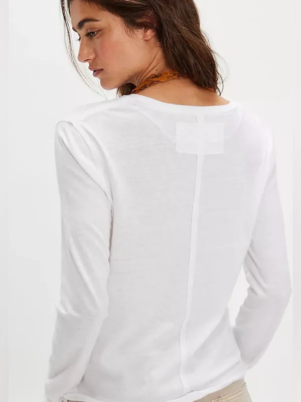 We The Free Nova White Long Sleeve Crewneck Top Classic staple piece casual XL - Image 2