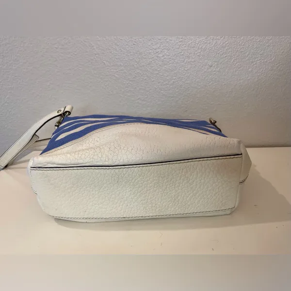 Kate Spade Maria Southport Ave Blue&White Leather‎ Crossbody Bag - Image 4