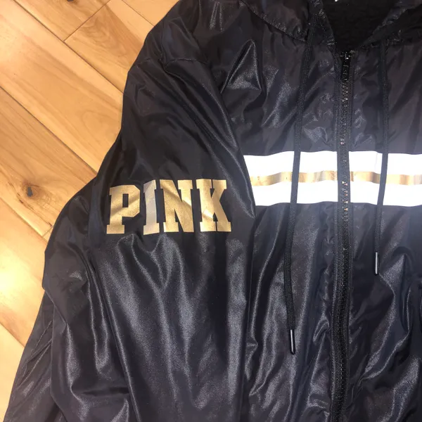 PINK Black Bomber Jacket - Image 4