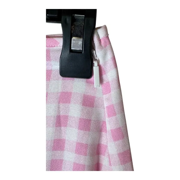 Sökie Collective Skirt Women Small Pink White Gingham‎ Ruffle Midi NWT Preppy - Image 4