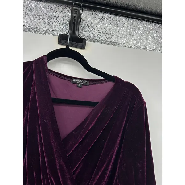 Urban Coco Womens Purple Velvet Maxi Dress‎ XL Whimsigoth Dark Romantic - Image 3
