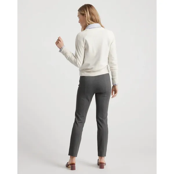 Quince Ultra-Stretch Ponte Pintuck Ankle Pant Small Charcoal Grey Workwear - Image 2