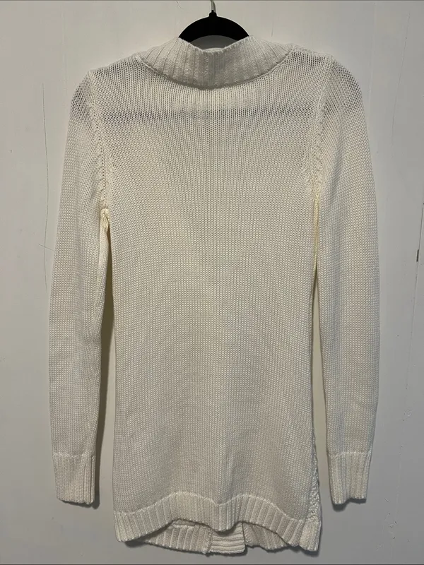 VENUS Cream Cable Knit Hooded Button-Front Cardigan Size XS 0914265 - Image 3
