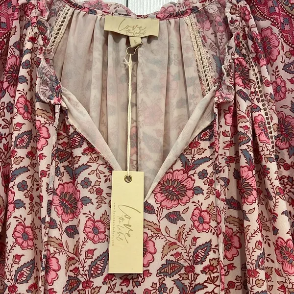 love the label Tippy Border Dress Pink‎ Floral Womens Size Large - Image 7