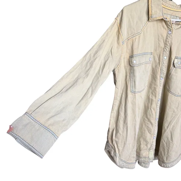 We the Free Westward Bound Shirt Bleached And Tinted Size‎ XL Free People Rust - Image 7