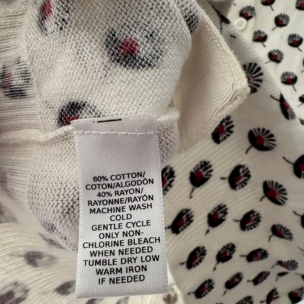 Ann‎ Taylor Loft Women's Button Up Sweater Cardigan Fan Design - Image 5