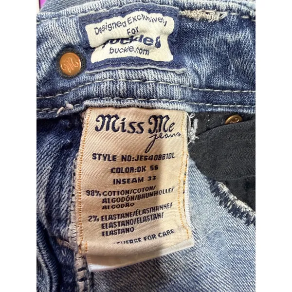 Miss Me Jeans Bootcut Embellished Pocket Women's 22 Blue 33" Inseam JE5408B10L - Image 5