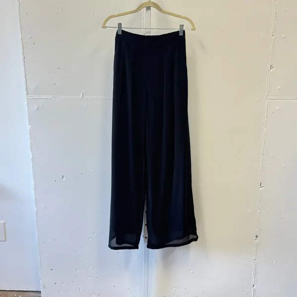 Dress Day Sheer Wide Leg Pleated High Rise Lined Pants DD3161P Small Festival - Image 2