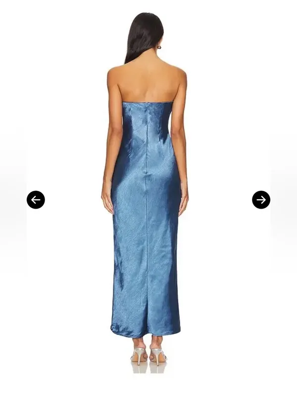 More To Come Emma Strapless Maxi Dress in Navy - Image 3