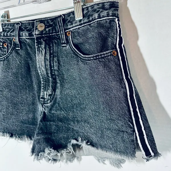Abercrombie & Fitch Black Jean Shorts Size 2 Waist 28” Annie High Rise Short - Image 6