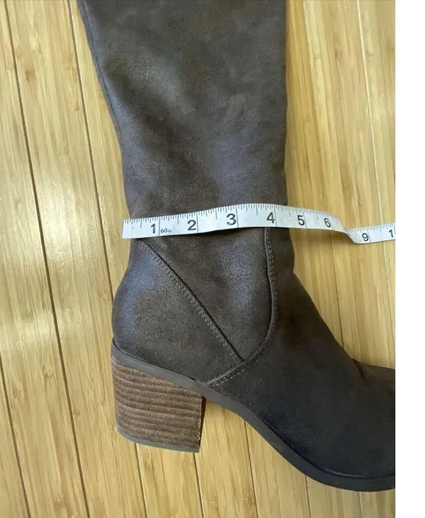 Report Fisher Women’s Boots Size 7.5 Riding Boot Over the Knee Brown Half Zip - Image 14