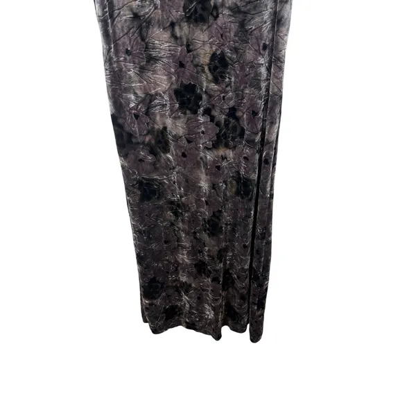 Studio JPR Womens Black Brown Tan Floral Velvet Sleeveless Maxi Dress Ln - Image 3