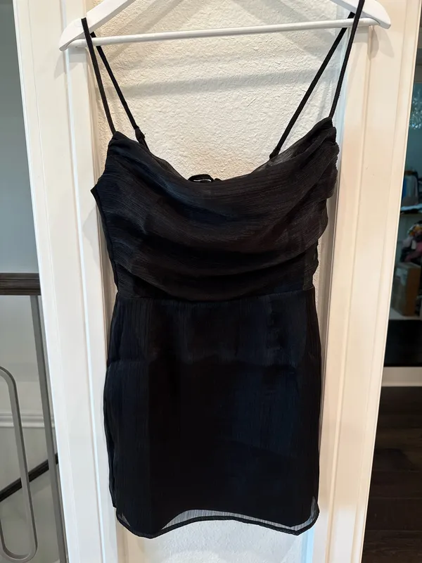 Revolve Superdown Black Cowl Neck Mini Dress — Size S - Image 4