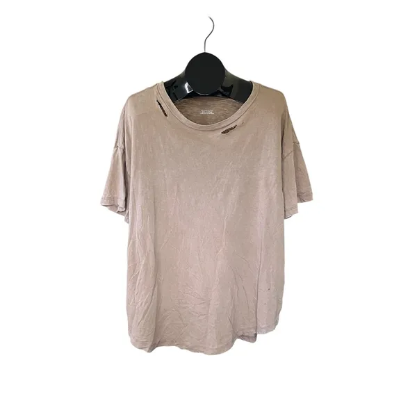 aerie Distressed oversized Crewneck Tee in Taupe Beige - Image 6