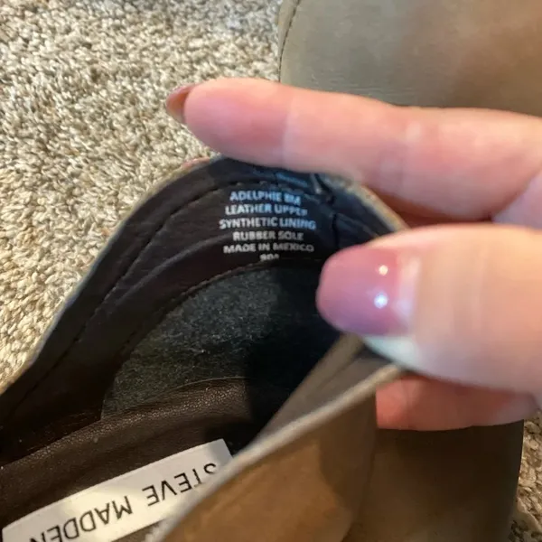 STEVE MADDEN Adelphie Leather Ankle Booties in‎ Taupe Size 8 - Image 5