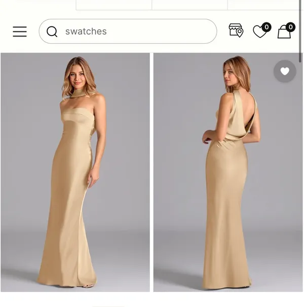 Azazie Lucinda Champagne Bridesmaid Dress - Image 2