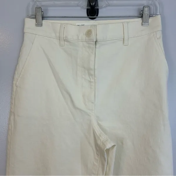 NWT Oak + Fort Ivory/Cream High Rise Straight Leg Denim Classic Jeans Size 6 - Image 2