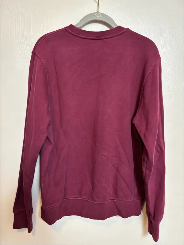 Nike Air Womens Sweatshirt Crew Neck Pullover Logo Fleece Burgundy Maroon‎ Small - Image 4