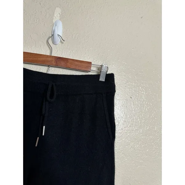 Quince 100% Mongolian Cashmere Sweatpants Jogger Black Womans S Knit Lounge - Image 6