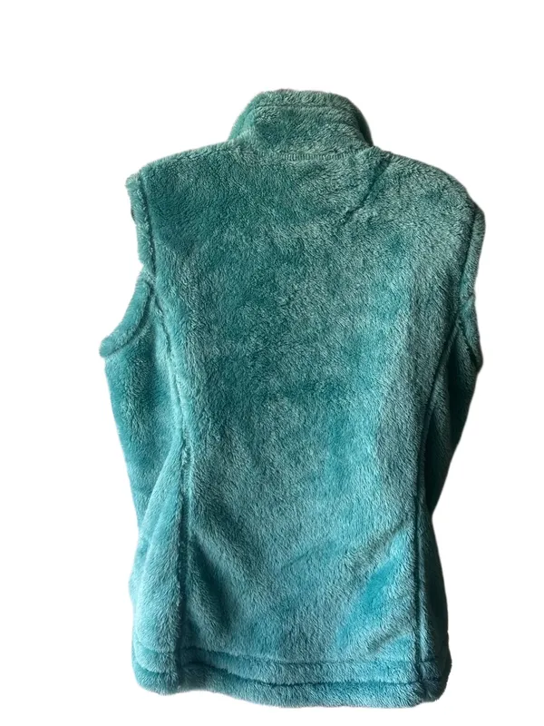 Free Country Teal Plush Fleece Vest L Cozy High Collar Full Zip Outdoor Layer - Image 2