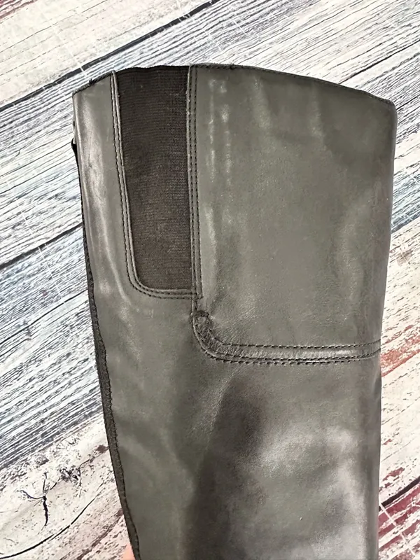 Franco Sarto Black Knee High Leather Boots “Cristo” Wide Shaft - Image 10