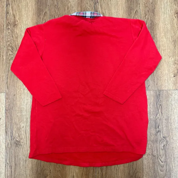 VTG 90s USA Made Mickey Unlimited Red Plaid Collar Sweatshirt Womens M‎ Disney - Image 9